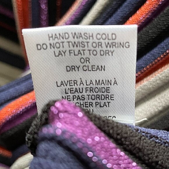 Ronny Kobo Jessica Metallic Stripe Long Sleeve Bodycon Mini Dress M Multi - Picture 7 of 8